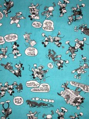 DISNEY MICKEY AND FRIENDS “Comic Toss” Cotton Fabric 36”x43” Yard New
