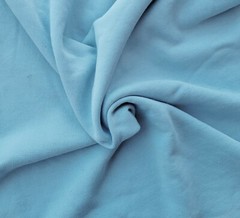 Baby Blue Cotton Spandex Sherpa Fleece Knit Fabric by the Yard 5/16