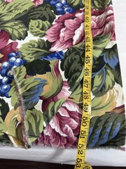 Vintage STANLEY KING STUDIO FLORAL FABRIC 104”x 58” Rose Vibrant Sateen Cotton