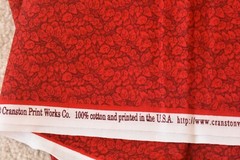 By 1/2 Y, Burgundy & Red Calico Quilt Cotton, Cranston, P8538