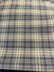 26-08-59 Tan/blue tones plaid homespun Cotton Fabric-20″ x 60″ rem
