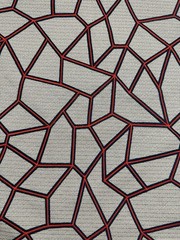 Knoll Arrondissement in Boutique, 5y13in, densely Embroidered in Red And Navy