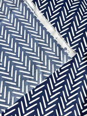 2008 MMXVIII Richloom Solarium Outdoor Fabric Blue White Dashes 2 yds x 54″