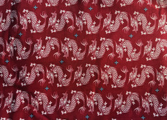 Riley Blake Designs Year of The Ninja Red Chinese Dragon Fabric 1 2/3 YD x 42