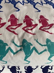 RARE Michigan Rag Co. Fabric Frogs Print Marushka 65” wide 1 – 12 yds NOS