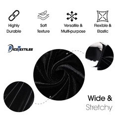 Black Stretch Velvet Fabric – 60″ Wide – Polyester Spandex – by the Yard