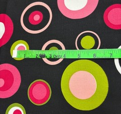 Retro Circles home decor fabric- pink, red, green, white-36″x 56″ and 92″x39″