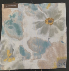 Lee Jofa GROUNDWORKS Giverny in Mist 17 1/4″ Linen Floral Fabric Sample