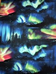 Northern Lights Sky Eliz Studio Cotton Fabric 1/2 Yard (18 By 44”) New