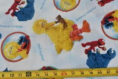 By 1/2 Yd/Sesame Street Characters on Light-Blue Cotton/Quilting Treasures,P6430
