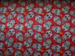 Cotton Fabric Mexican skull 44″ x 36″ By David Textile 255