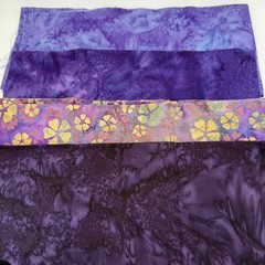 Batik Quilting Cotton Fat Quarter 4 Piece Bundle Set Tie Dye Blue & Purple
