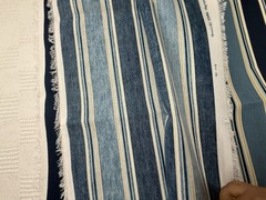 Rickloom Indoor/Outdoor Blue Striped Fabric 4.25 Yds 54” W Nautical Decoration