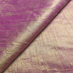 Premium Hand Woven Raw Silk Dupioni Fabric Pink Green 45″ by the Yard Shantung