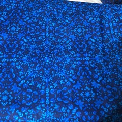 New Fabric, 6 Yards, 20 In. Black Background, / A Med. Blues , 42 Wide.
