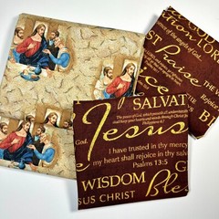 Last Supper Jesus Words of Faith Fabric 3-Pack, Coordinating Fabrics 100% Cotton