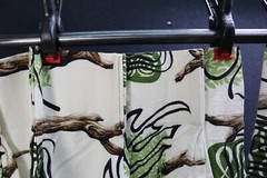 VTG Bark Cloth DRIFTWOOD Material Fabric 2 Drapes Drapery Panels MCM Mid Century