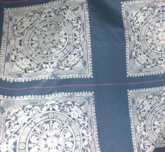 CLASSIC BLUE PILLOW PANELS FABRIC 100% COTTON 23″ X 45″ UNIQUE ABSTRACT DESIGN