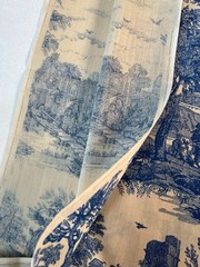 Fabric – RARE French Toile Country Pastoral Romantic Riverbank Sold BTY x 60″ W