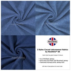 Jersey Fabric Rib Knit 4×2 Ribbed Dressmaking Stretch Material 19 Fashion Colors