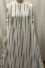 Premium Double Layer Fine Cotton Gauze Teal Blue Stripes Fabric By The Yard 56″W