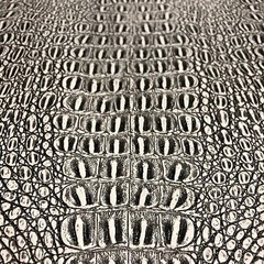 Faux Leather Alligator Fabric 1 Yard Cut 36×54 Inch Black White Print Embossed