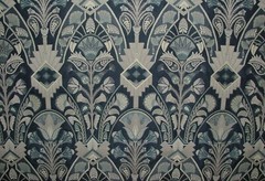 Art Deco Madison Sapphire Blue Thick Jacquard Curtain Upholstery Cushion Fabric