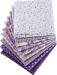10 Pieces 20 X 20 Inch Quilting Patchwork Fabric Floral Patchwork Cotton Purple