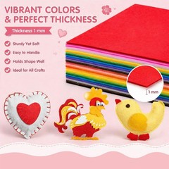 80 PCS Wool Blend Felt Sheets 12×12 Inch 30x30cm 1mm Assorted Colors Craft