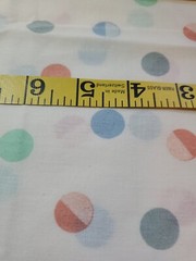 Vntg Sewing Fabric Wamsutta MOD Polka Dot Pastel Blue Green Peach 20×45″ Cotton