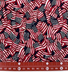 Patriotic Fabric | Made in USA Waving American Flag | Santee YARD