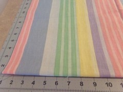 1/2 YD X 44″ VINTAGE PASTEL STRIPES COTTON NEW #2555