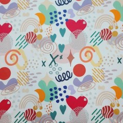 Casual Points Heart Dots Rainbow Patterned Fabric made in Korea by the Yard