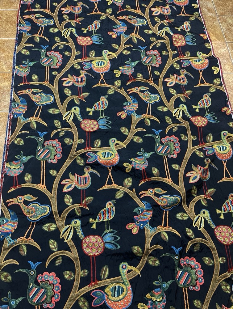 Swavelle Millcreek CRAZY OL BIRD Fabric Tapestry Upholstery Heavy 4 Yards +