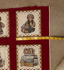 OOP VTG Dianna Marcum Grandmas Gingerbread Cheater Quilt Cotton Fabric Panel