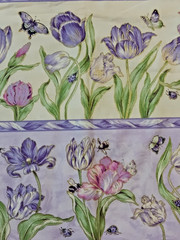 TULIP GARDEN Fabric 2.5 yd Ro Gregg Northcott 2703 Purple Pink Flowers Floral
