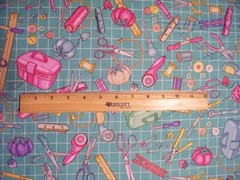 CUTTING MAT SEWING ITEMS SUPPLIES TEAL COTTON FABRIC FQ