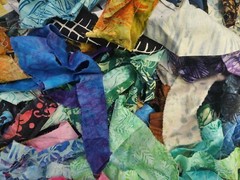 Lunn Fabric Scraps 1 Pound ~4 Yards Artisan Batik Prisma Dyes Grab Bag Strips