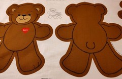 VIP Cranston Print Works Bear Fabric Panel “Luv Bear Cut-Outs” Cut n Sew 2 Bears