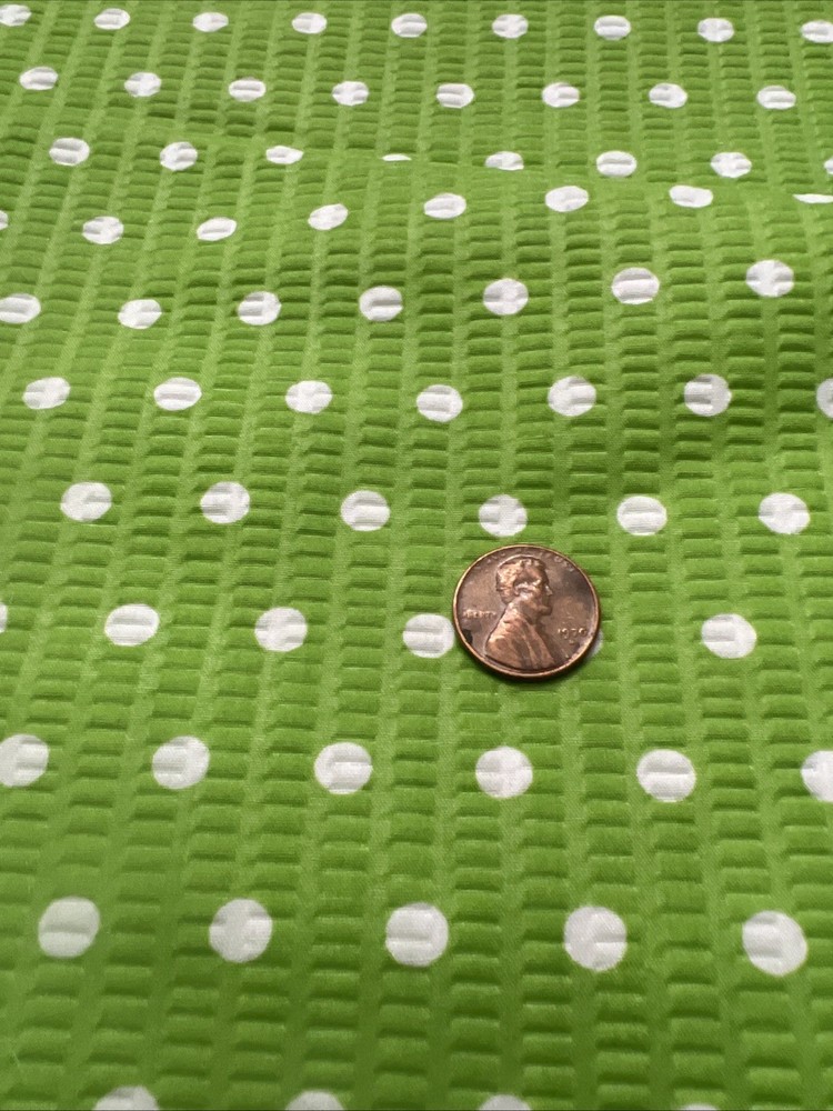 Tutti Frutti Green Polka Dot Cotton Fabric By The Piece