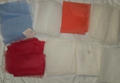 Sewing Craft Fabric Remnant Lot 21 Pieces 7 lbs Solid Plaid Burlap Canvas Tulle
