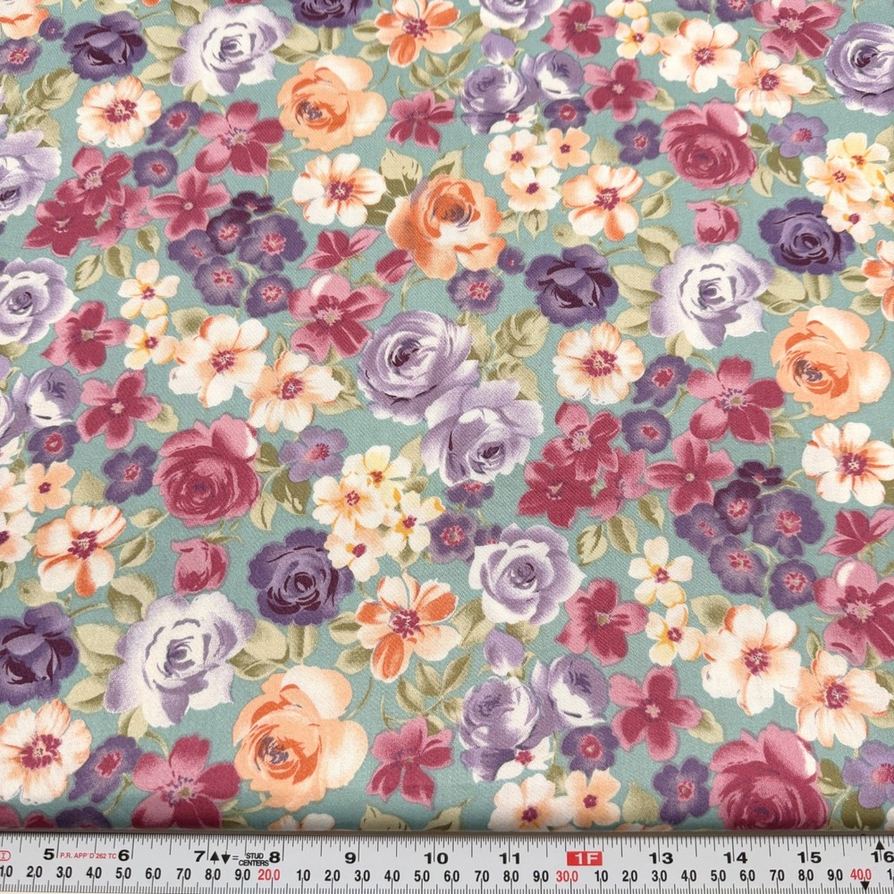 Vintage Karen Jarrar for Marcus Brothers Textiles Cotton SATEEN by the HALF YARD