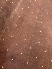 Persimmon Dyed Polka Dot Homespun Fabric by the Half Yard