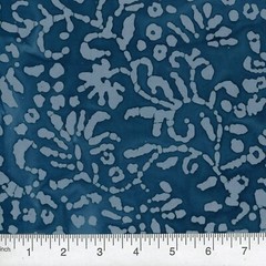 QUILTER’S BATIK 45-inch BTY 100% Cotton Floral Shades of Blue qb-547