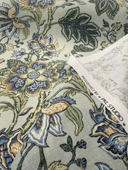 PK Lifestyles Flowering Seamist Jacobean Drapery Upholstery Fabric By The Yard