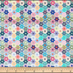 Stof of France Santorin Packed Flowers Cotton Quilting Fabric By The Yard