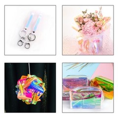 | 16 Gauge Holographic Iridescent Plastic Vinyl 16″x54″ Transparent Vinyl Fab…