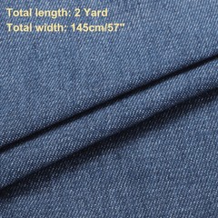 10OZ Denim Fabric 57 Inch Stretch Cotton Denim 2 Yard for DIY ,Blue
