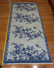 Vintage ADRM Dua Sekawan Floral Batik Sarong Blue Birds Flowers 40”x 90”