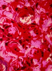 Gorgeous Vtg Polyester Abstract Floral Fabric 59”x2.1Y Pink&Red For Summer/Fall